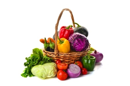 all types of vegetables are arranged in basket
